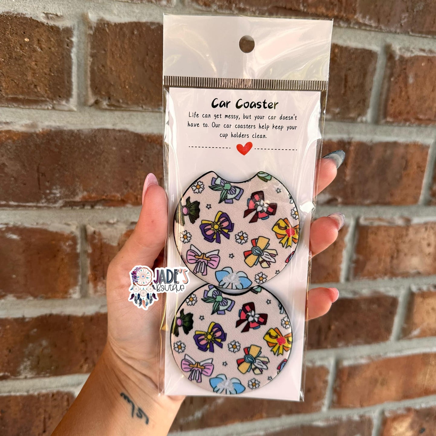 Magical Bows Car Coasters