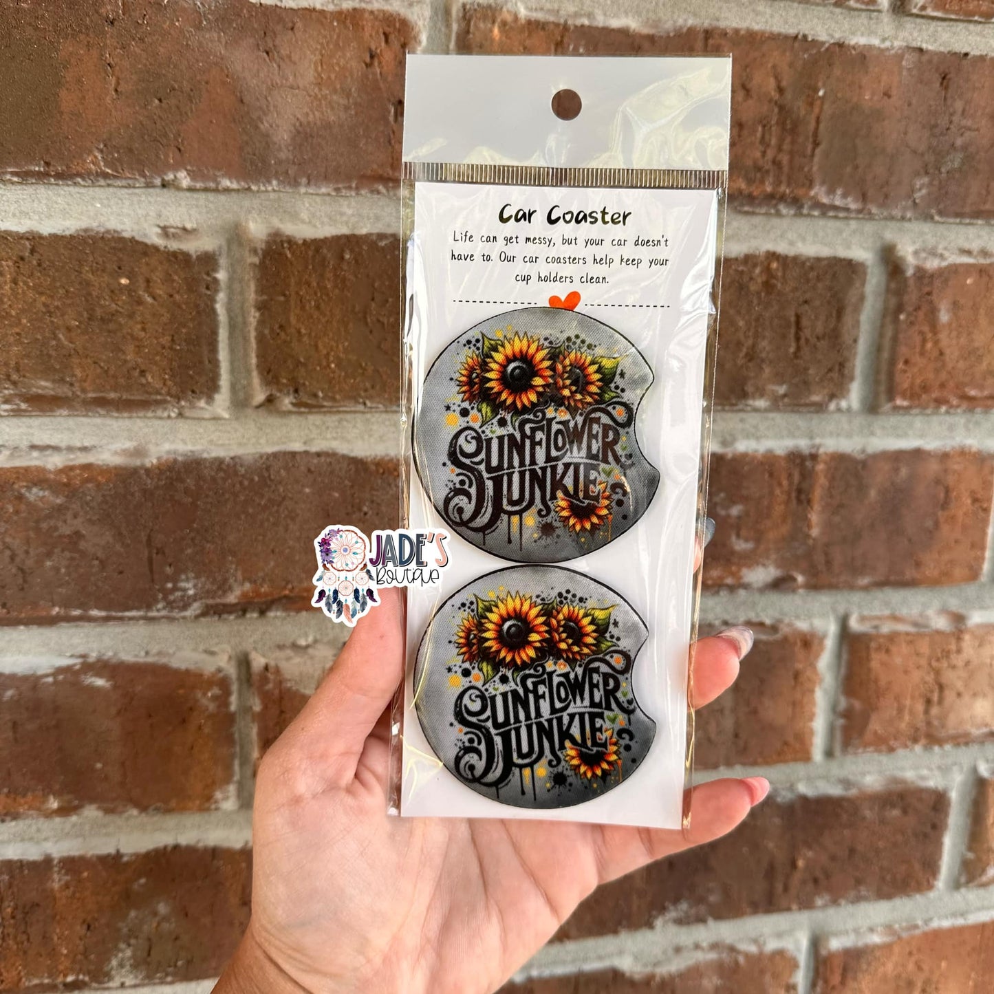 Sunfloower Junkie Car Coasters
