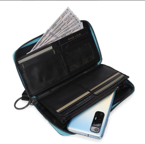 Turquoise Cow Print Wrangler Wallet