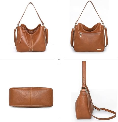 Hobo Handbag Leather Totes Bag Shoulder handbag Crossbody Bag Brown