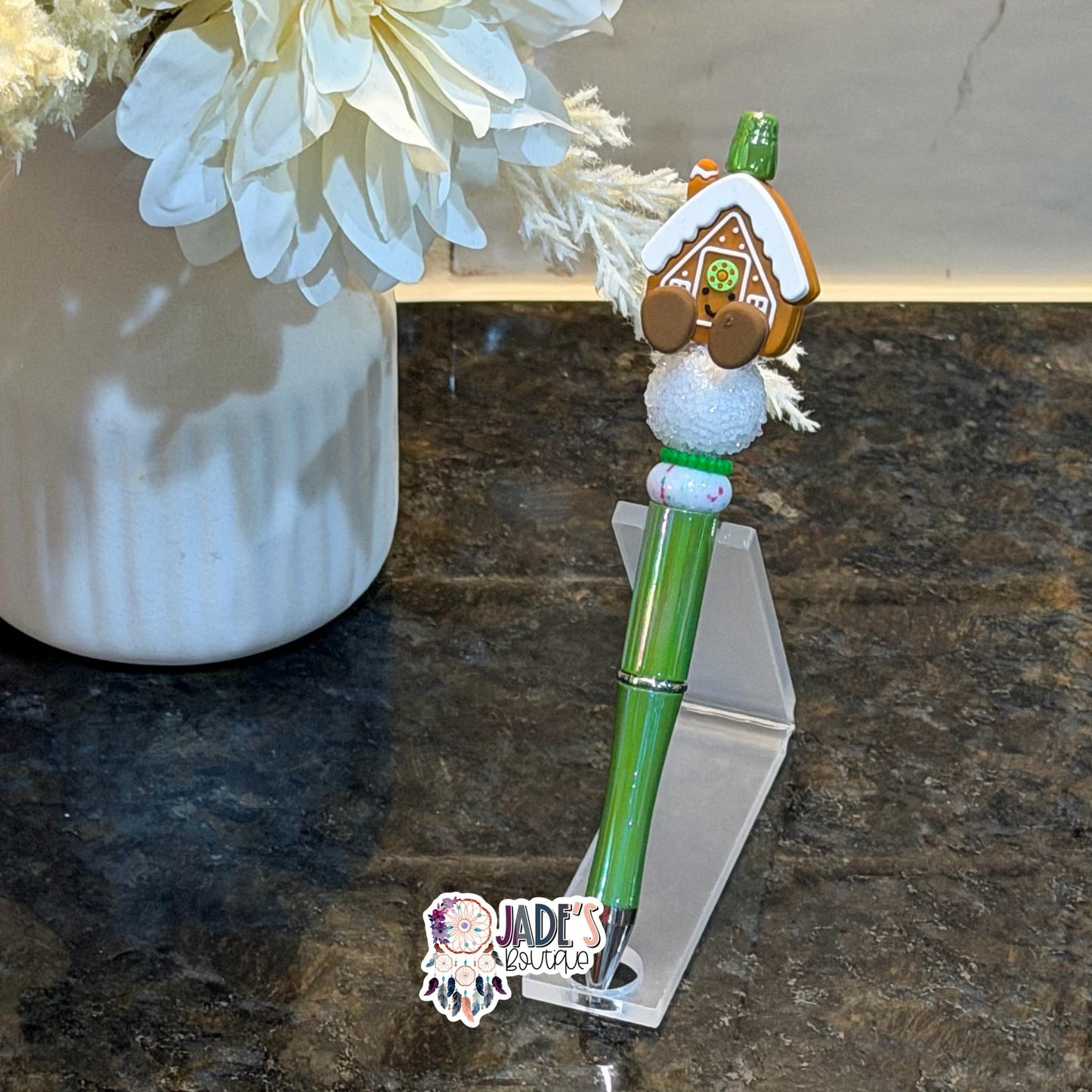 3D Gingerbread House Pen - Tan