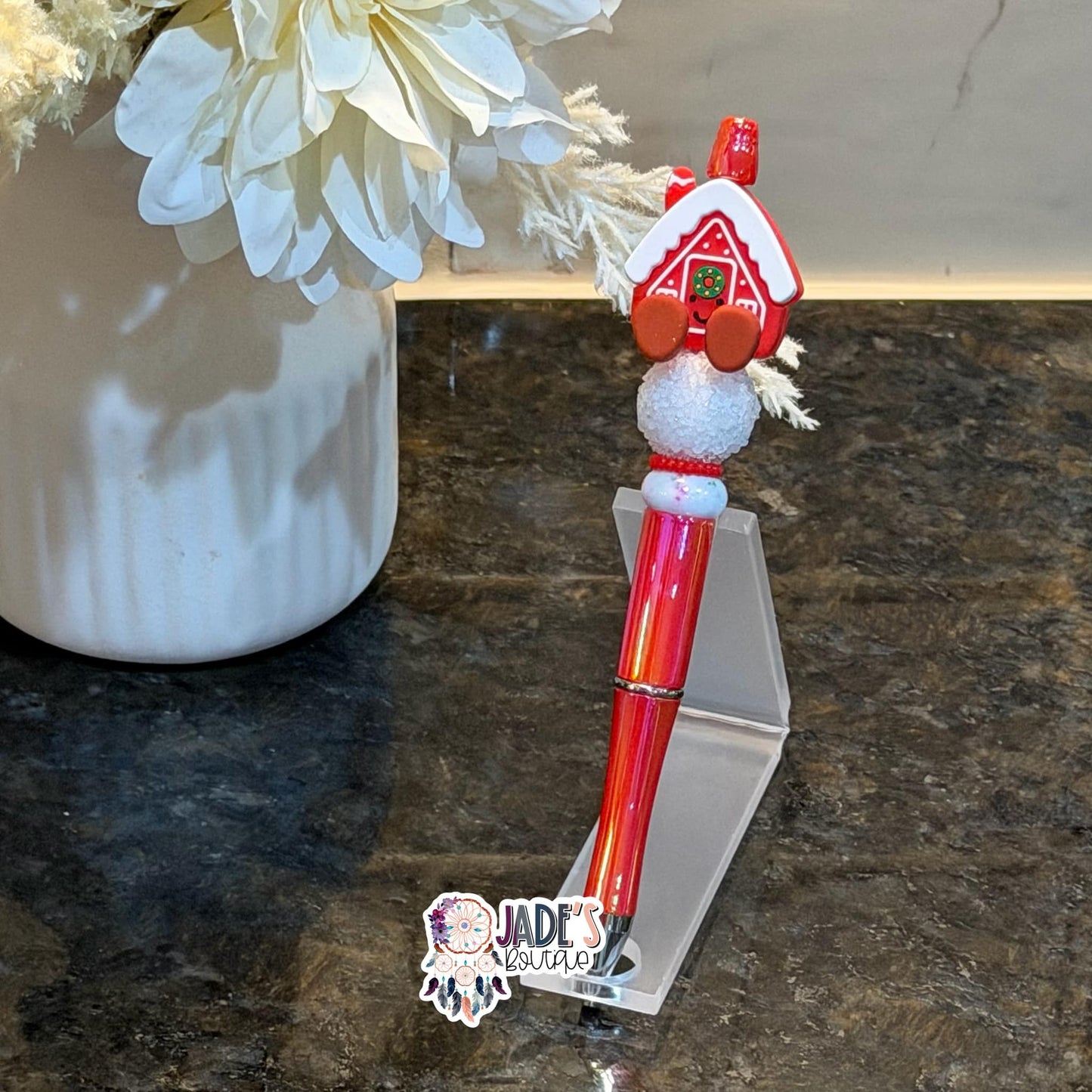 3D Gingerbread House Pen - Red