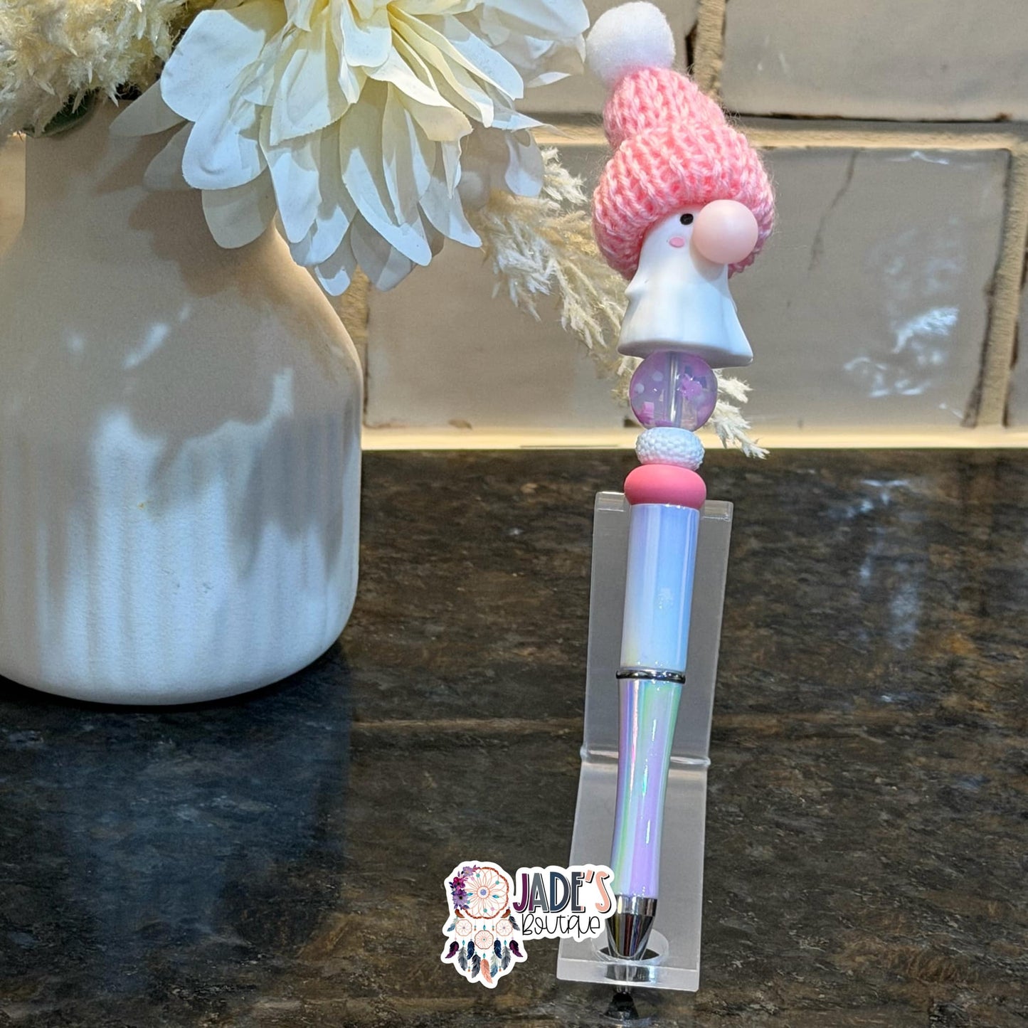 Pink Hat Beanie Ghost Pen
