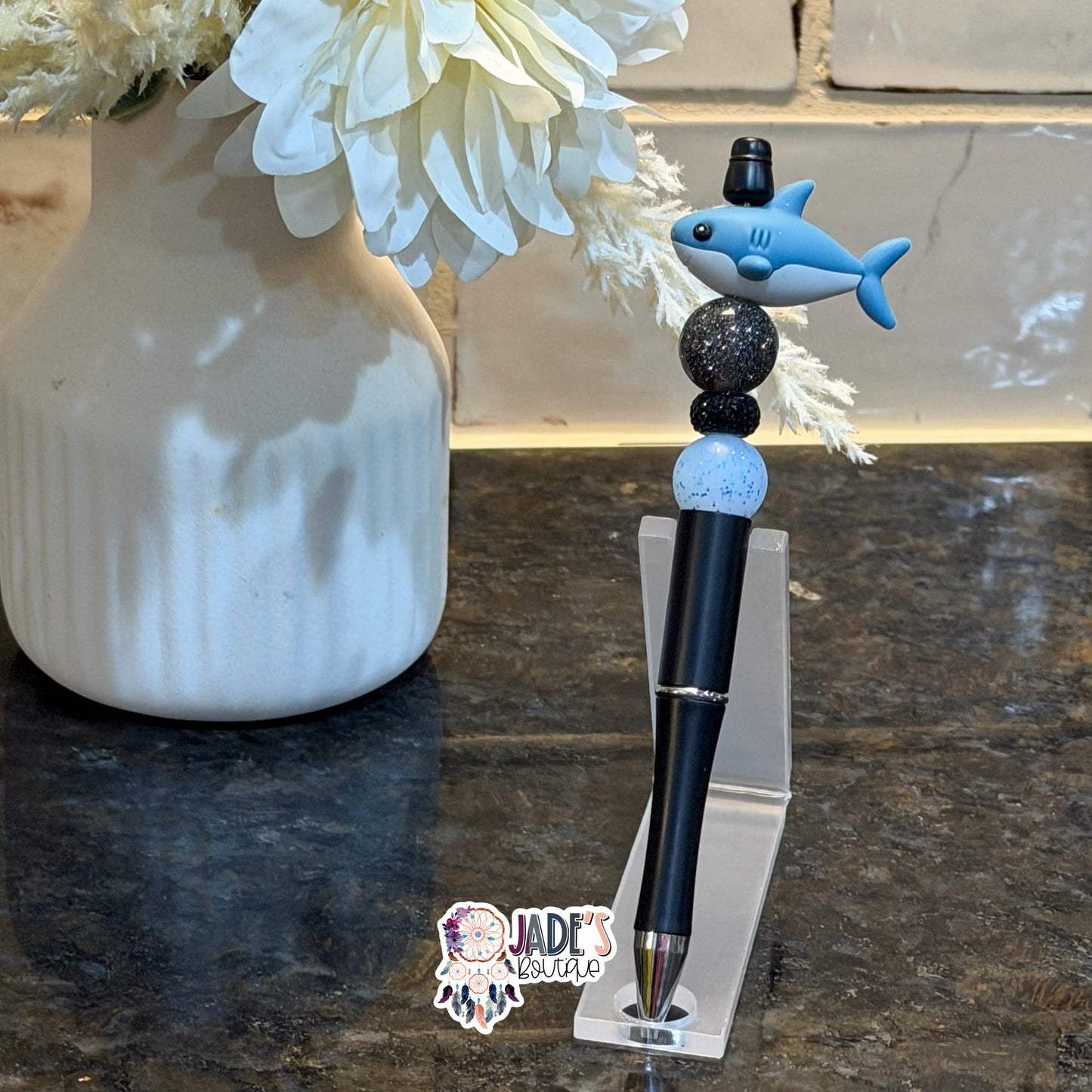 3D Light Blue Shark Pen