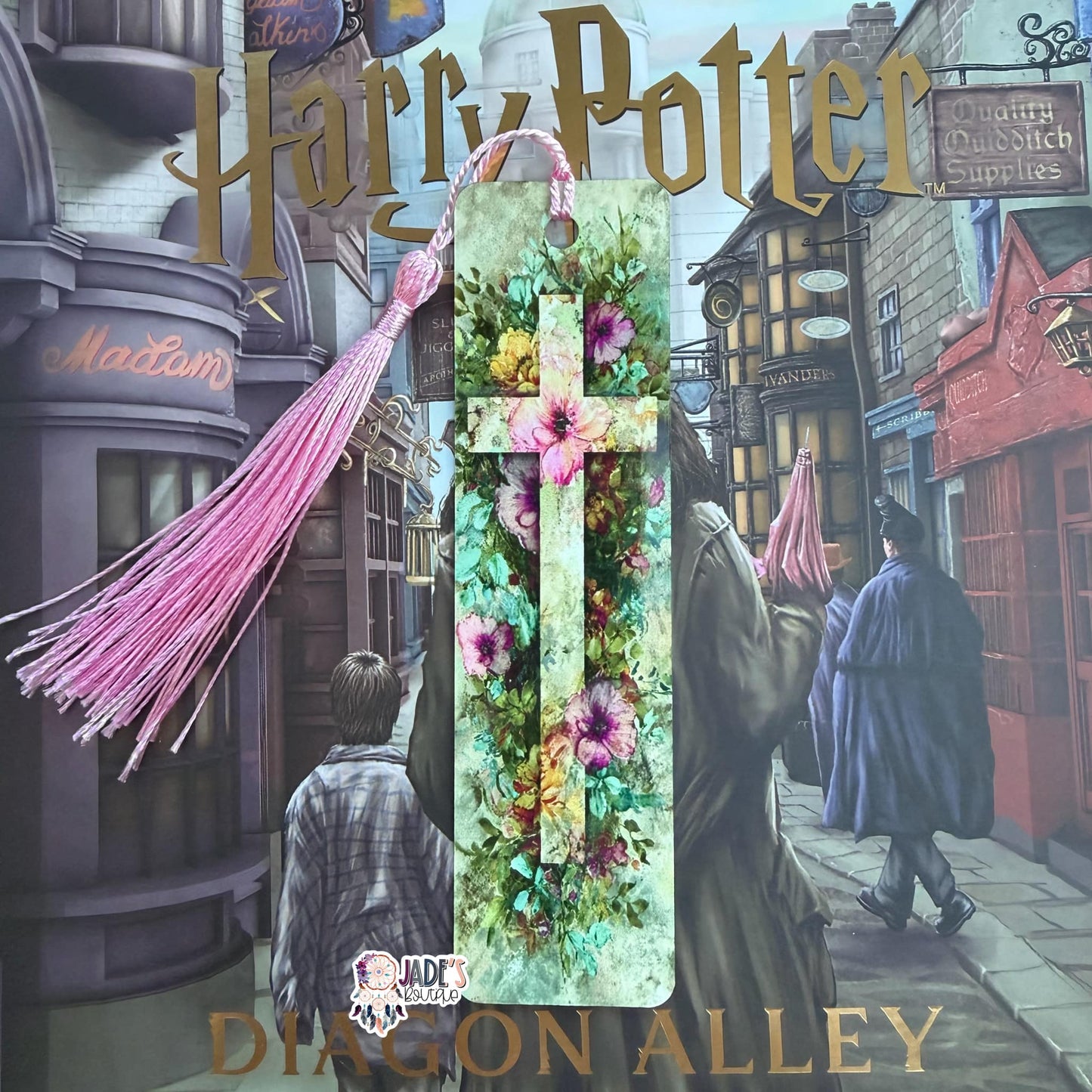 Floral Garden Cross Bookmark