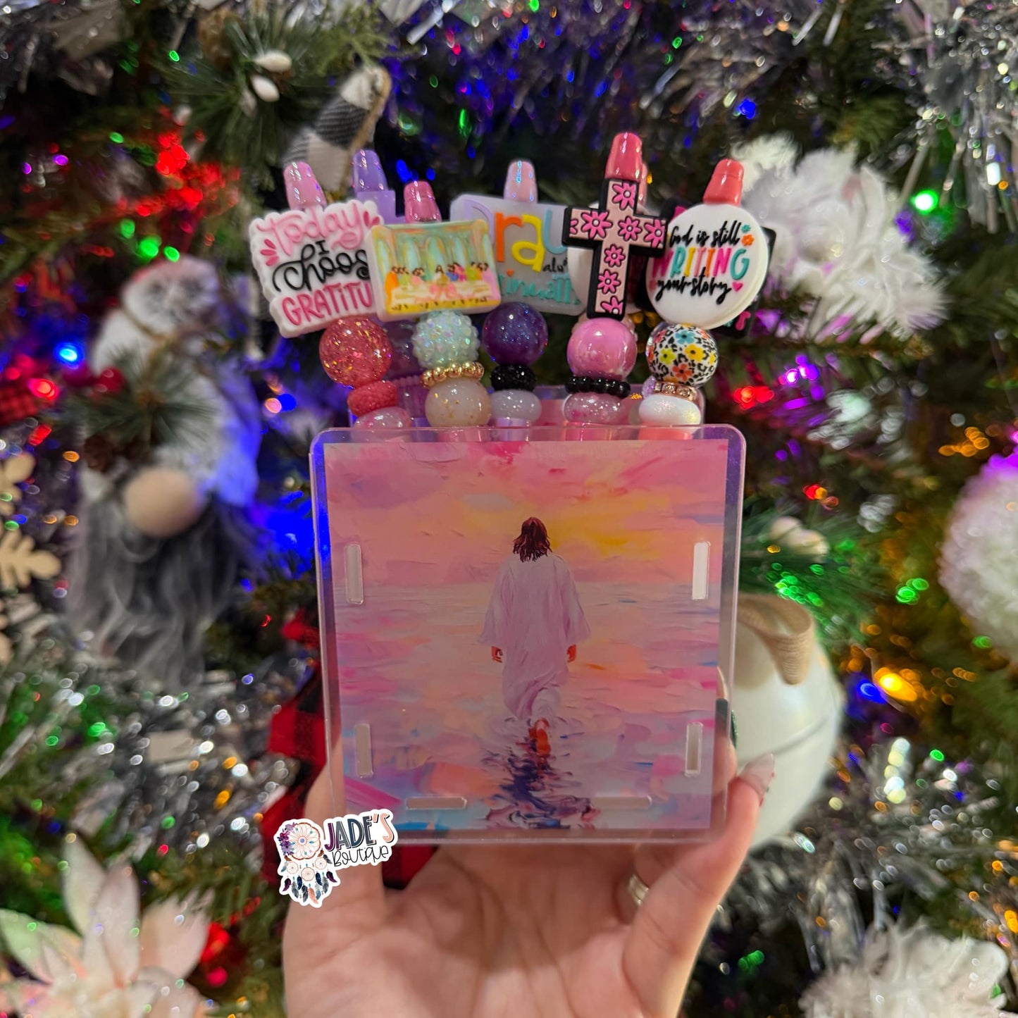 Jesus Walk On Water Pink Skies Acrylic Pen Box