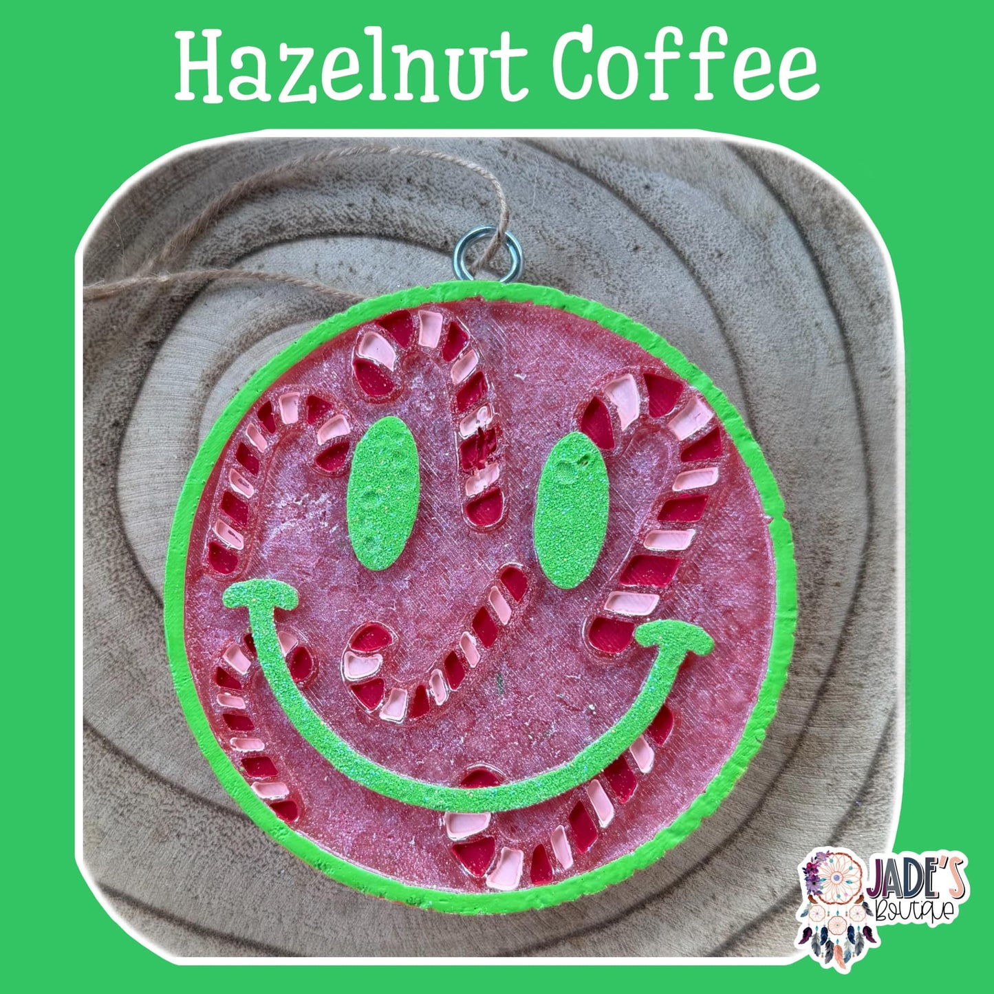 Candy Cane Smiley - Hazelnut Coffee