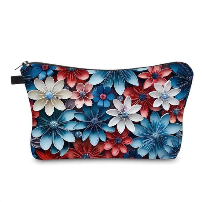 Red, White Blue Floral Pouch