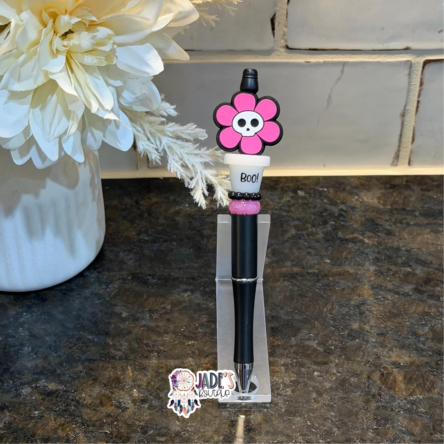 Boo Skull Flower Pen