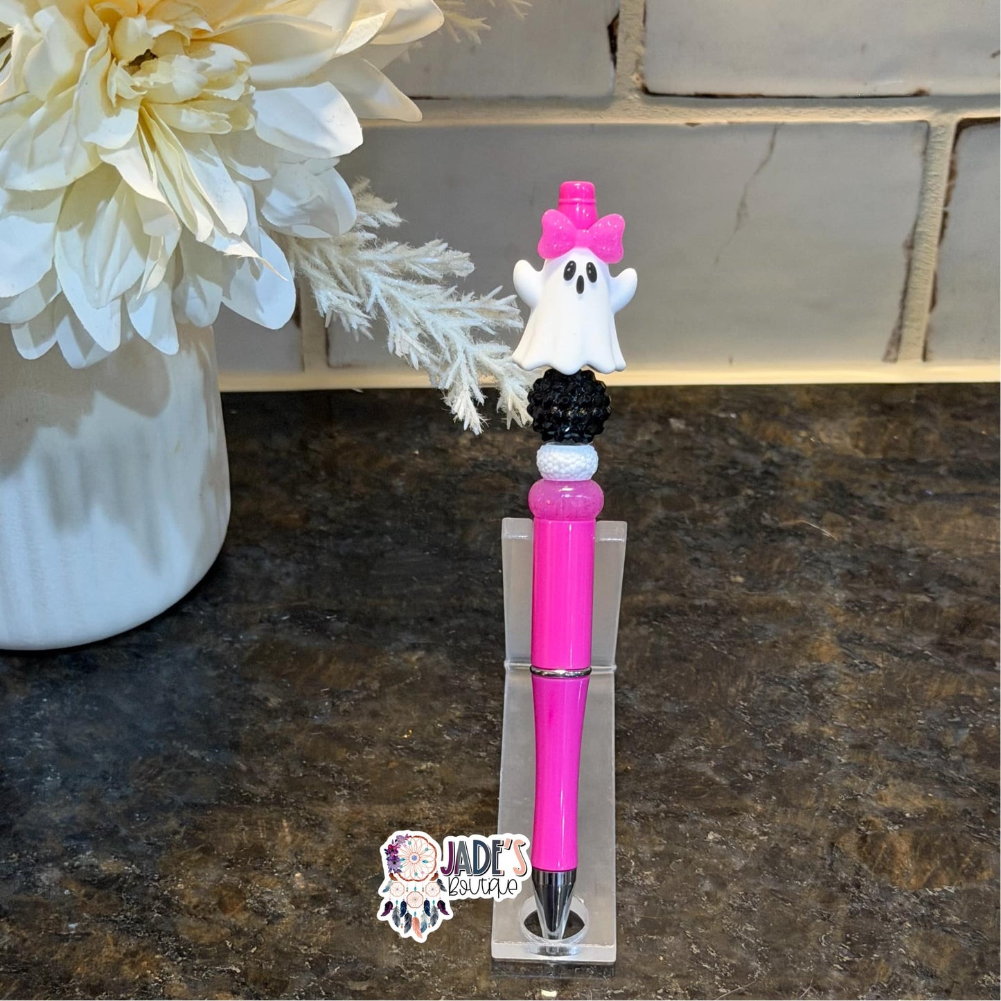 3D Pink Bow Ghost Pen
