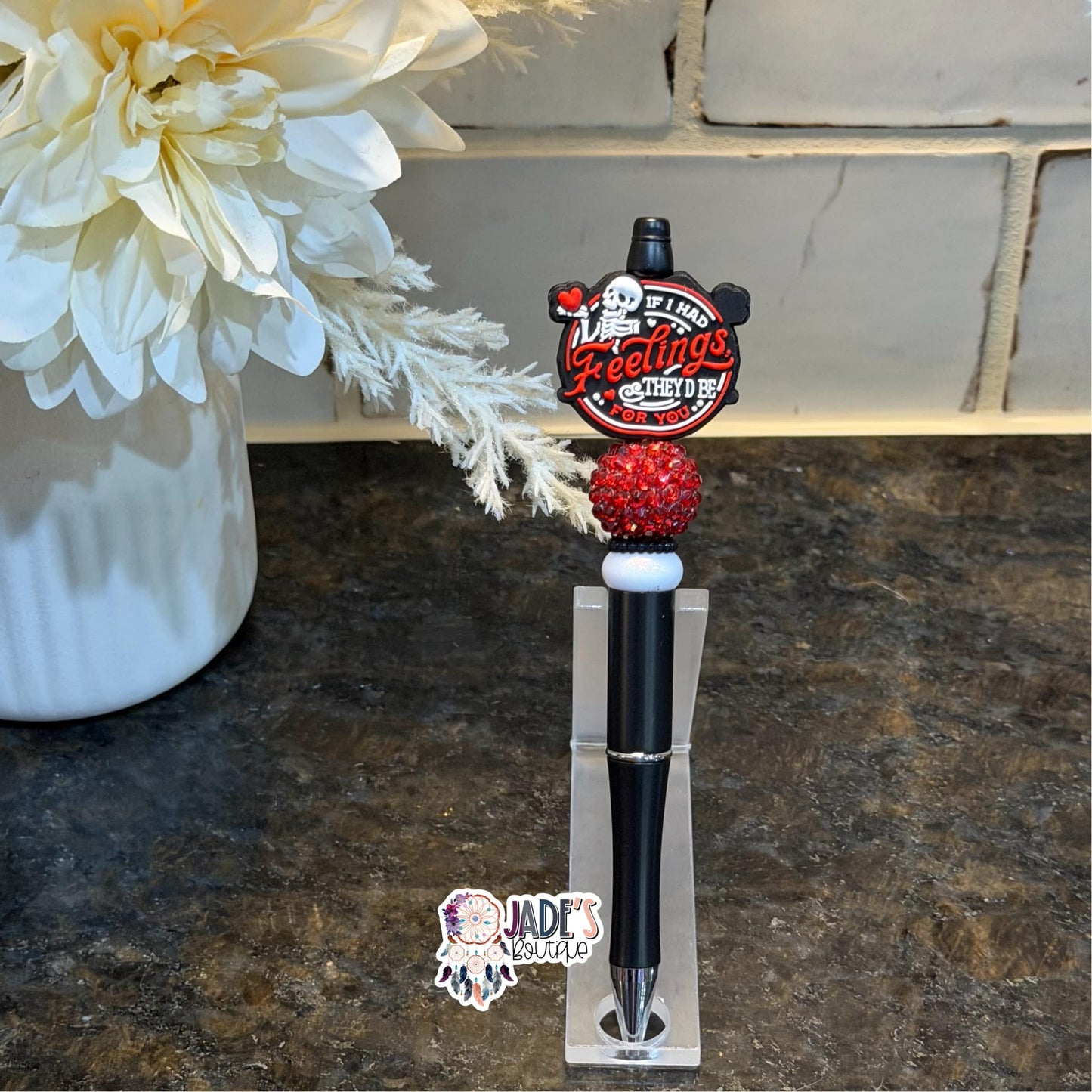 If I had Feelings They'd Be For You Pen - Red Rhinestone