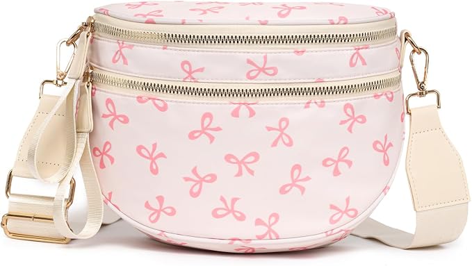 The Roni Nylon Crossbody - Pink Bow