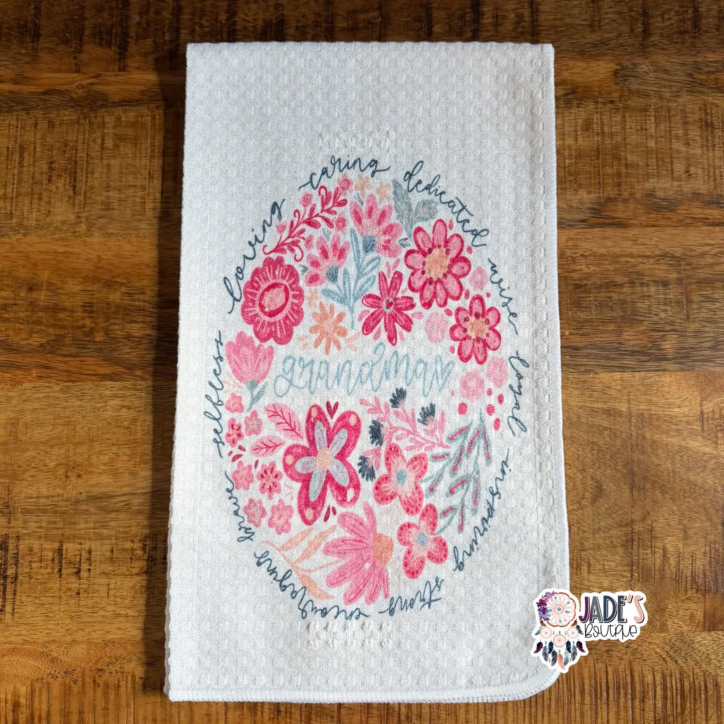 Floral Grandma Tea Towel