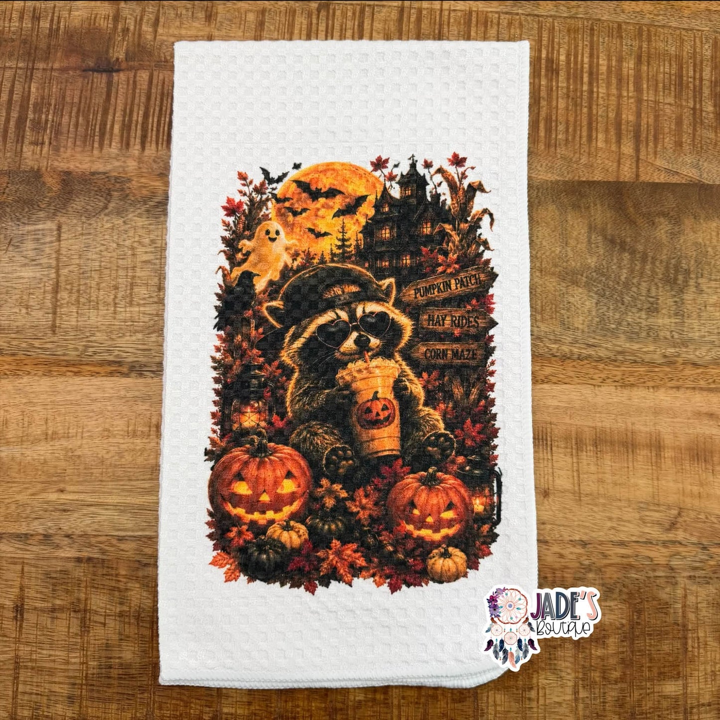 Trasha Panda Fall Things Tea Towel