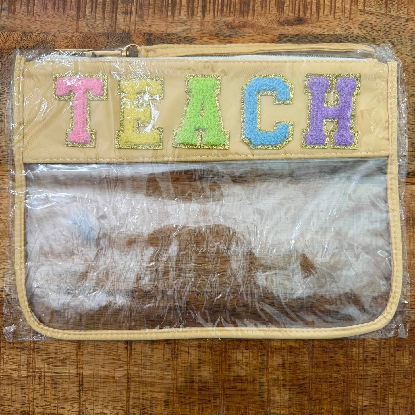 Teach Butter Yellow Clear XL Pouch