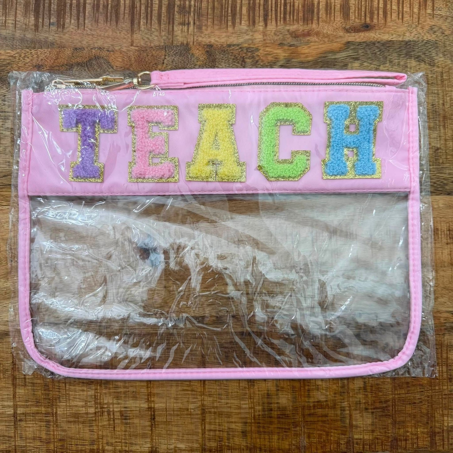 Teach Baby Pink Clear XL Pouch