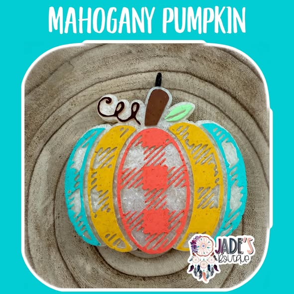 Plaid Pumpkin - Scent Mahogany Pumpkin