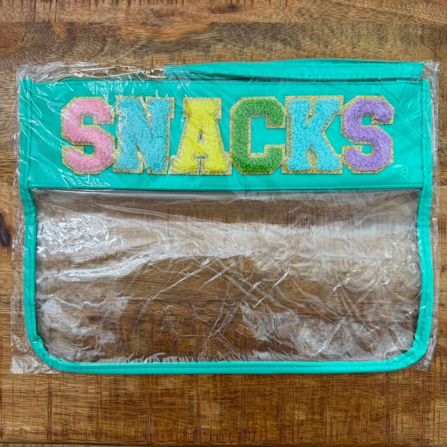 Snacks Turquoise XL Clear Pouch