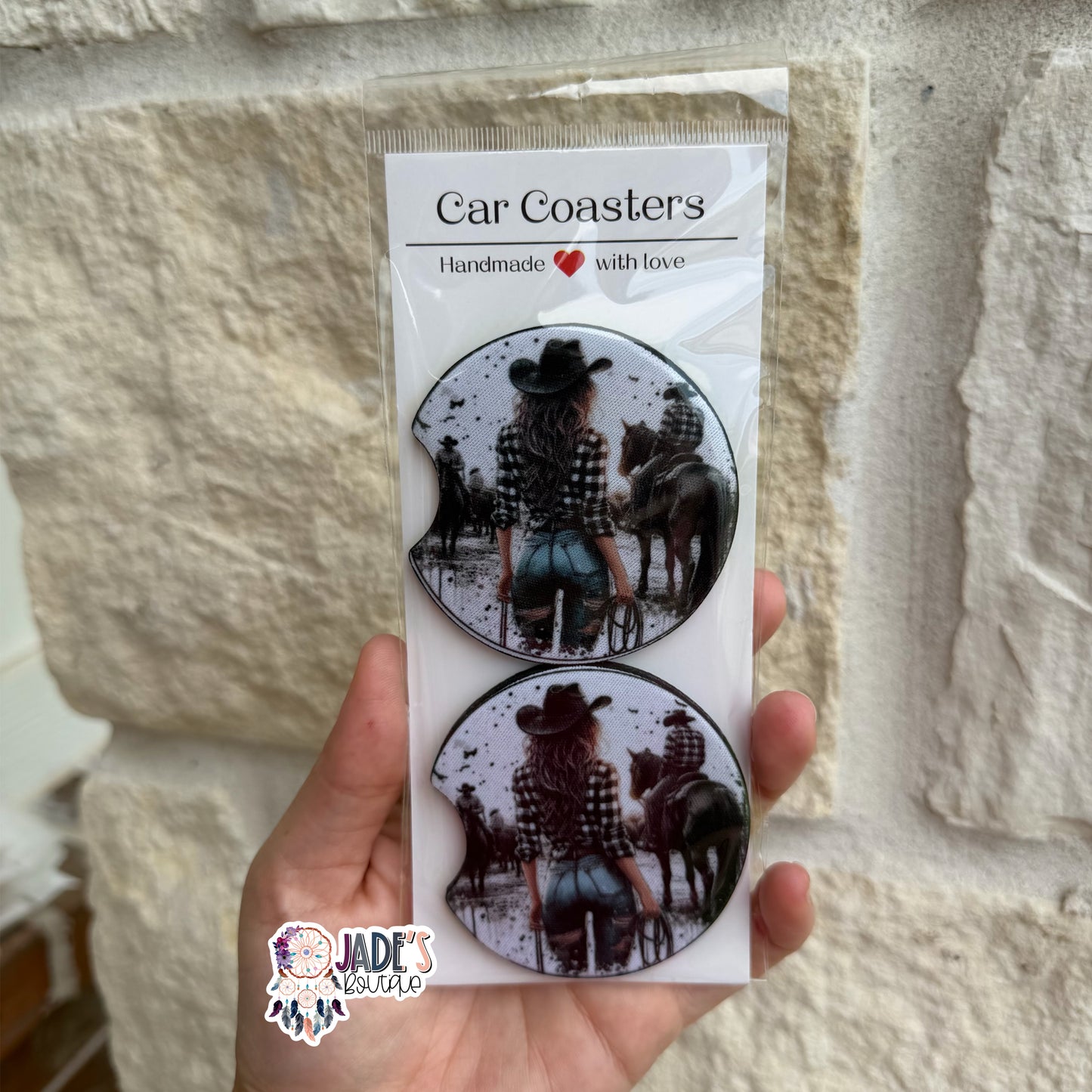 Cowgirl Car Coasters