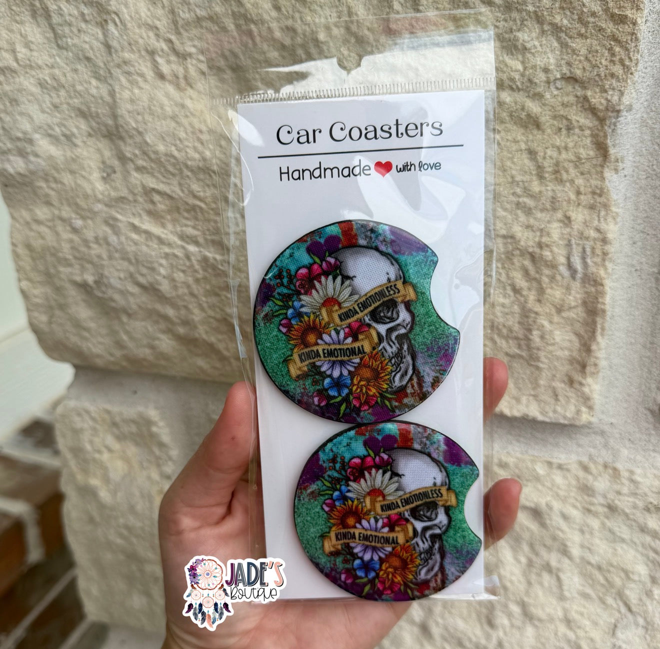 Kinda Emotional Kinda Emotionless Car Coasters