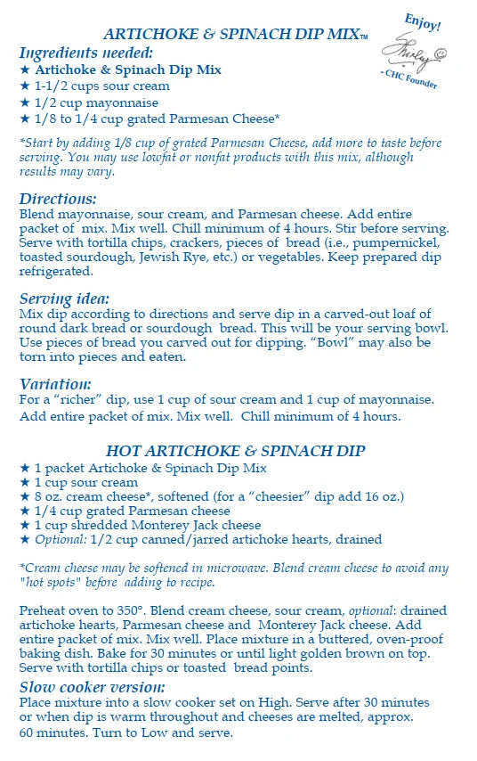 Artichoke & Spinach Dip Mix