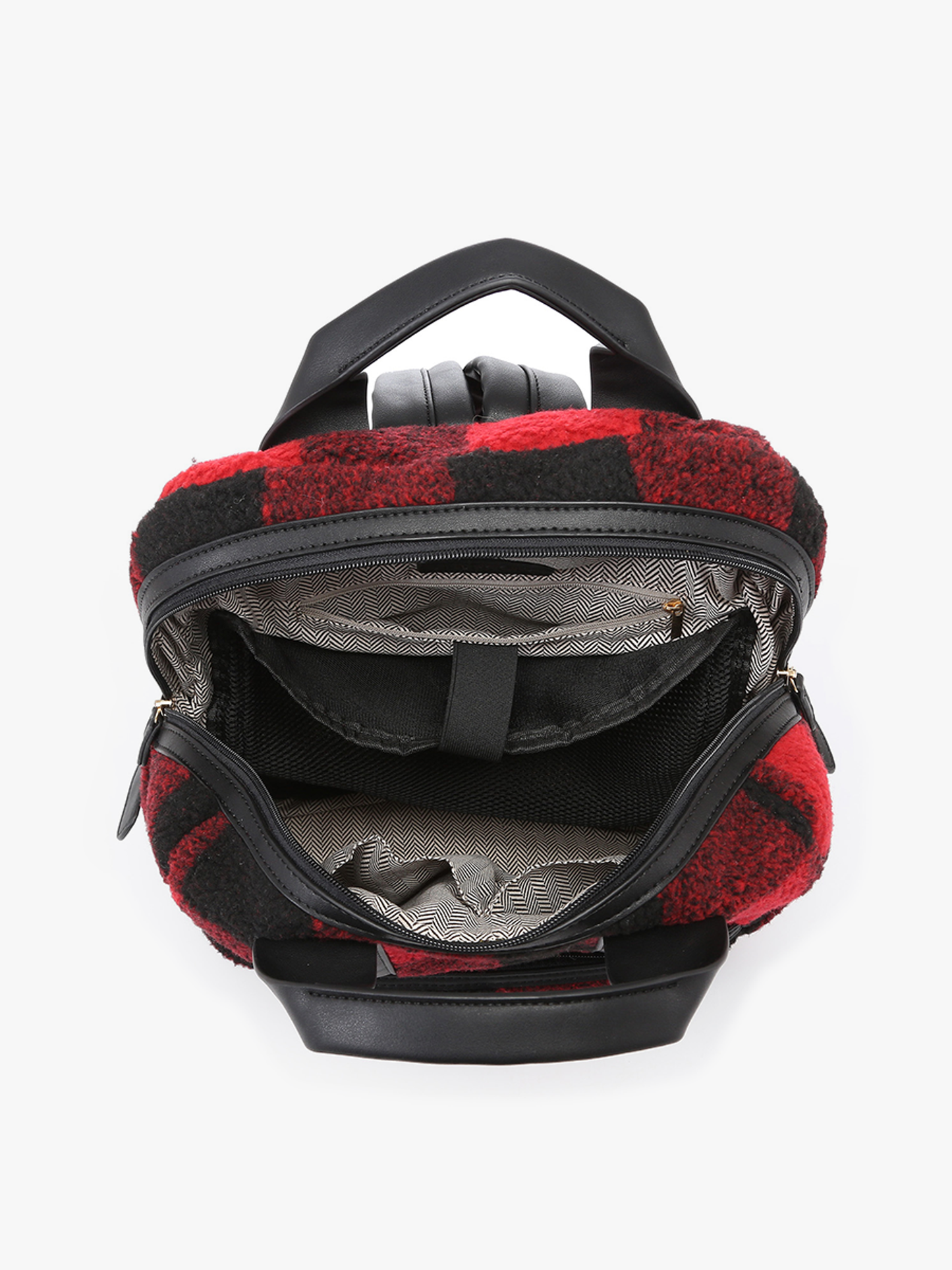 Hattie Sherpa Backpack w/ Guitar Strap - Black & White