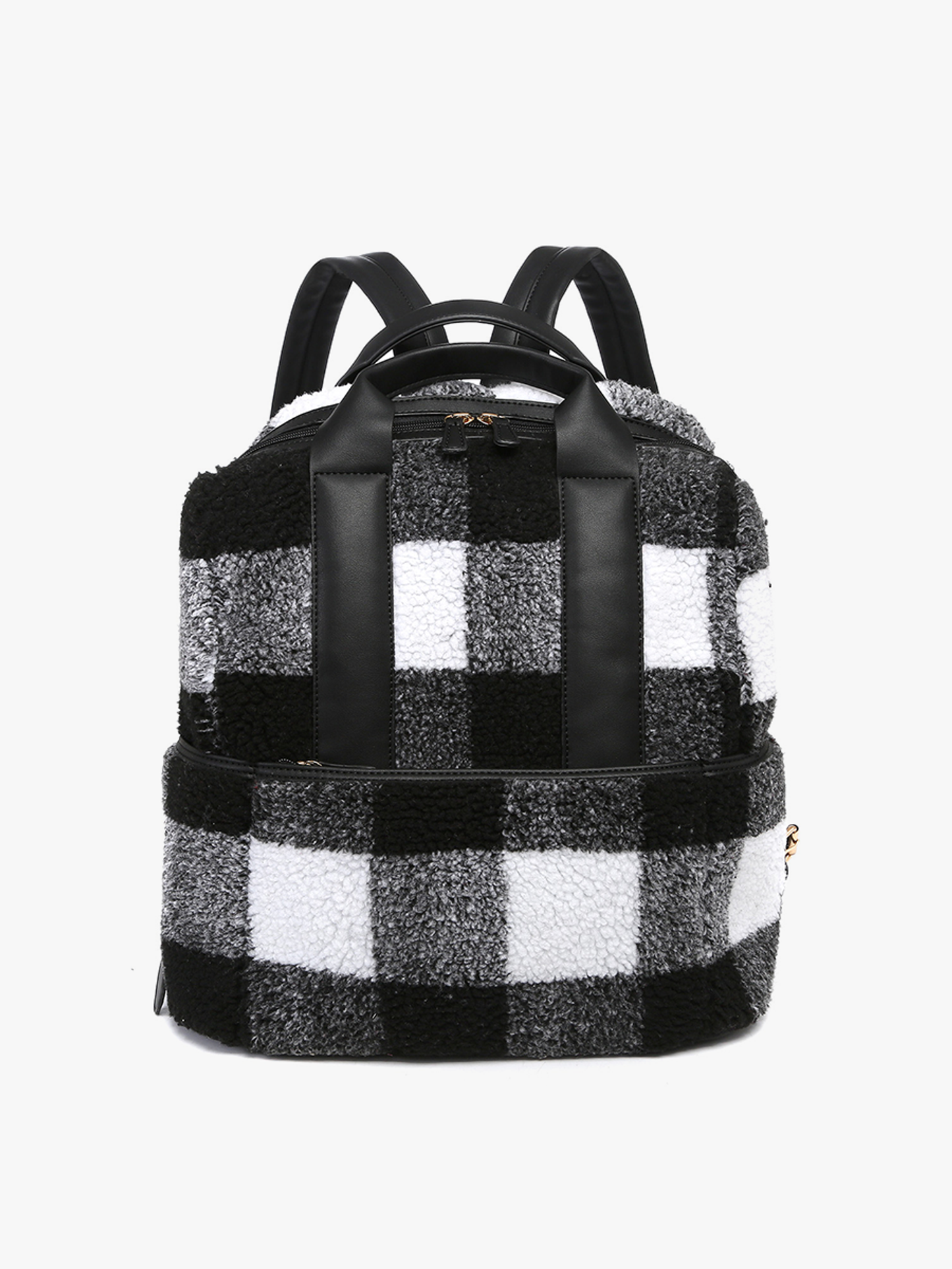 Hattie Sherpa Backpack w/ Guitar Strap - Black & White