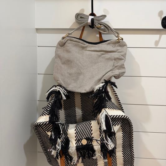 Madison Woven Striped Tote - Maroon/Gold/Blue