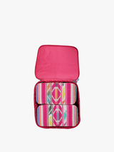 Anya Cotton Multi-Box Cosmetic Bag Case - Pink Multi
