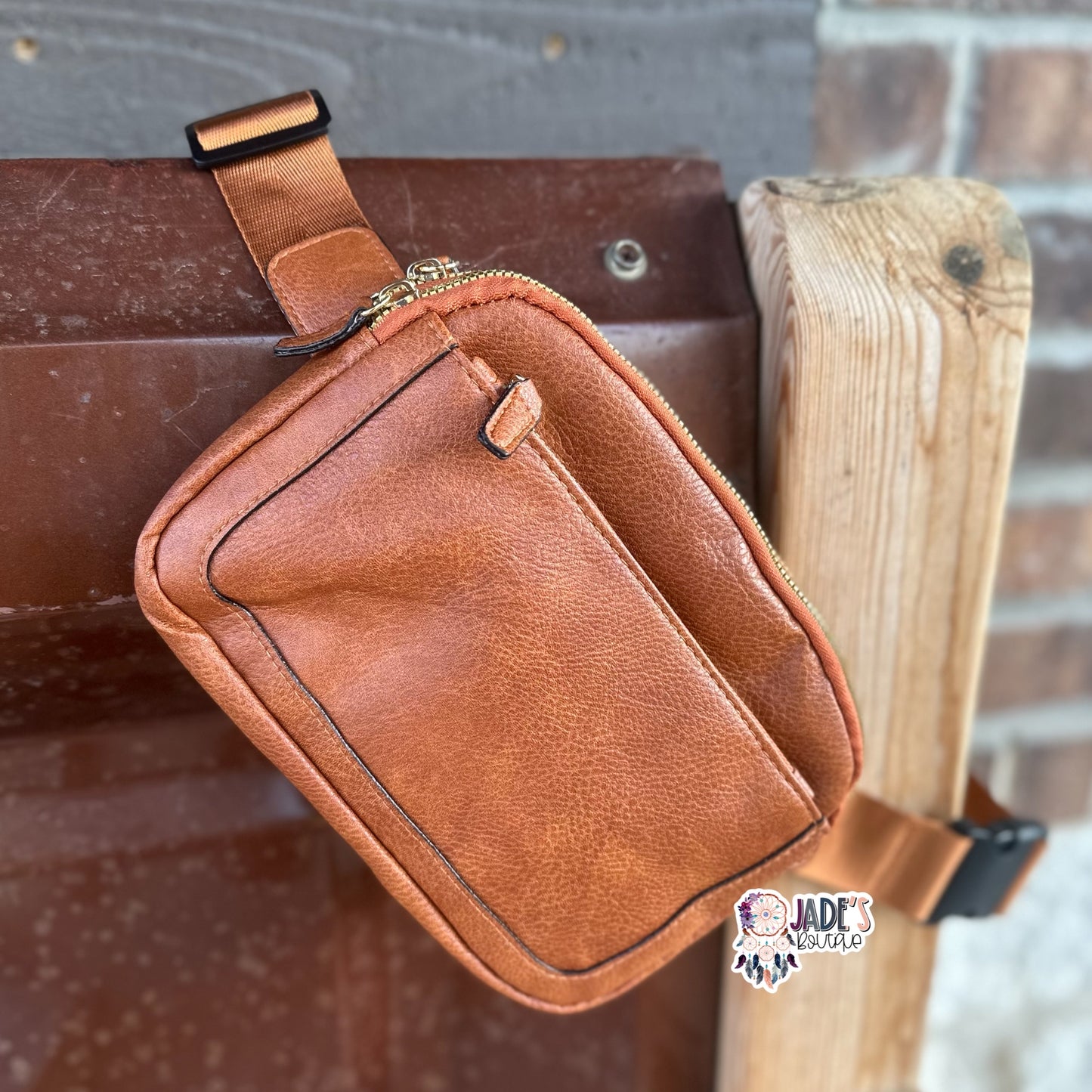 Vegan Leather Belt Bag - Camel