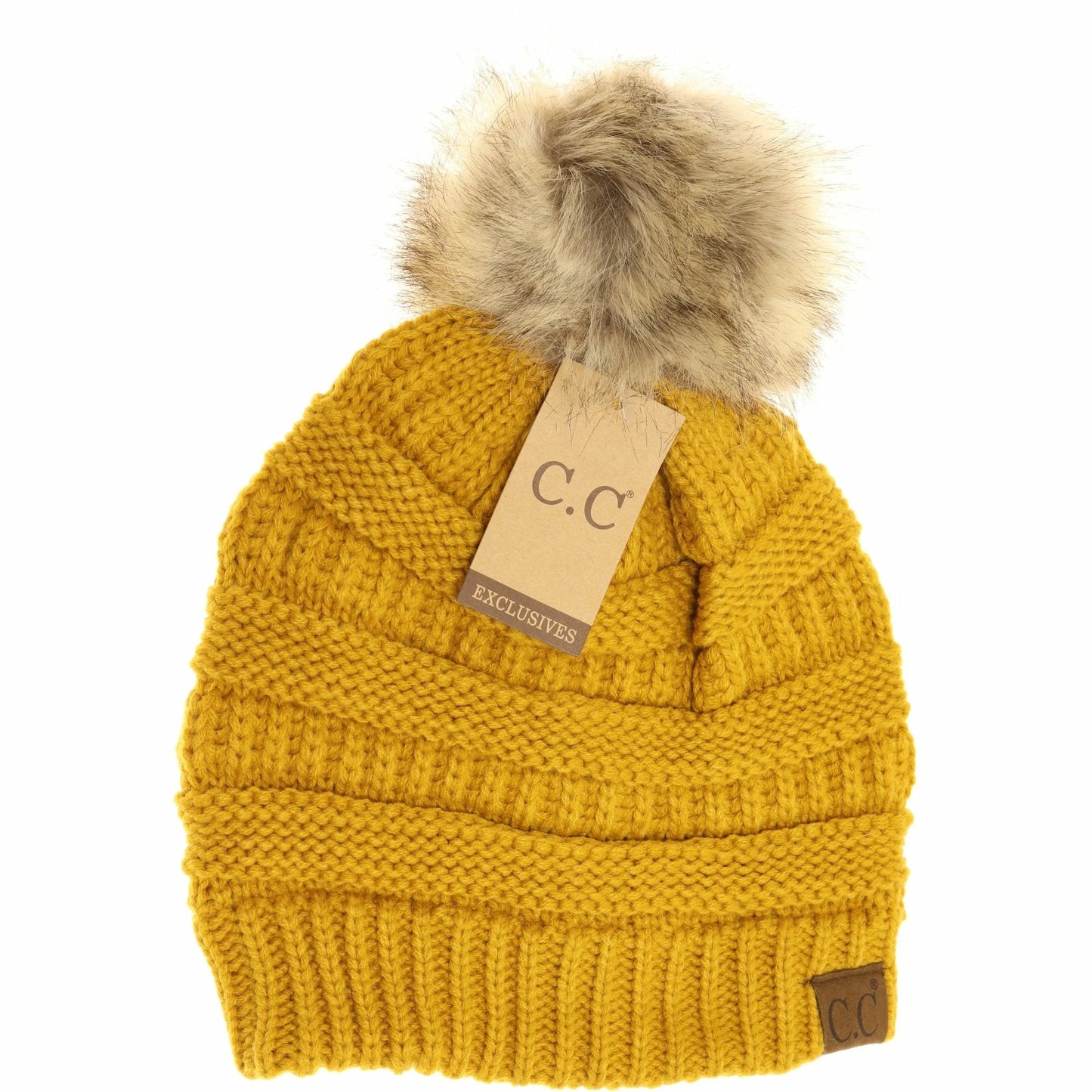 C.C Fur Pom Beanie HAT43