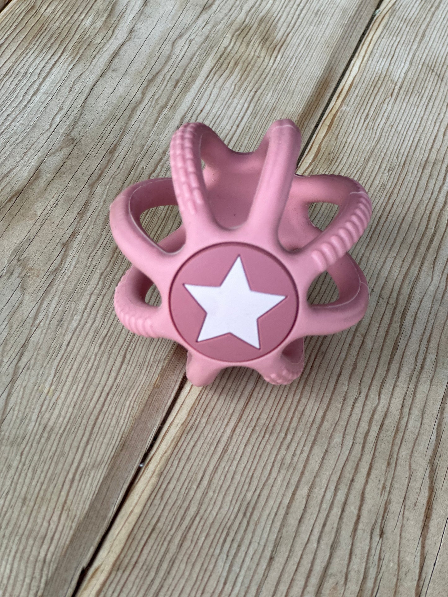 Silicone Teether Ball - Dusty Rose