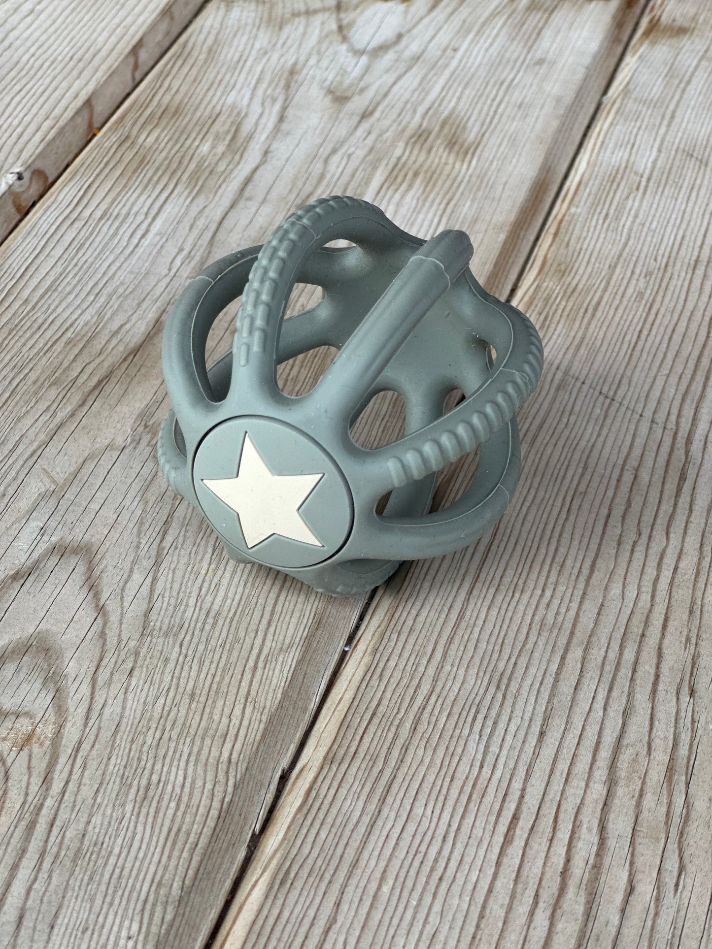 Silicone Teether Ball - Storm Grey