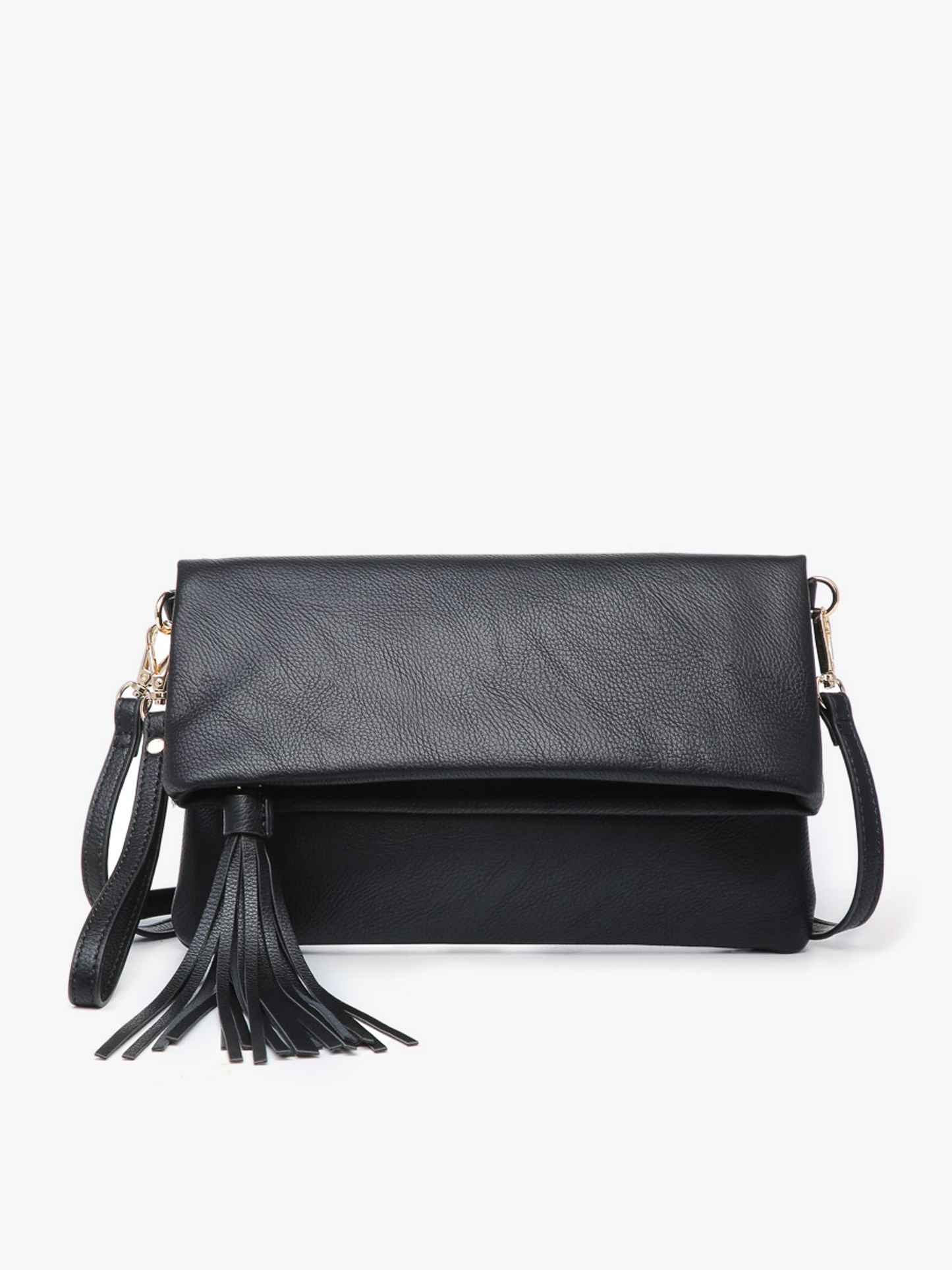 Austin Flapover Tassel Crossbody/Clutch - Black
