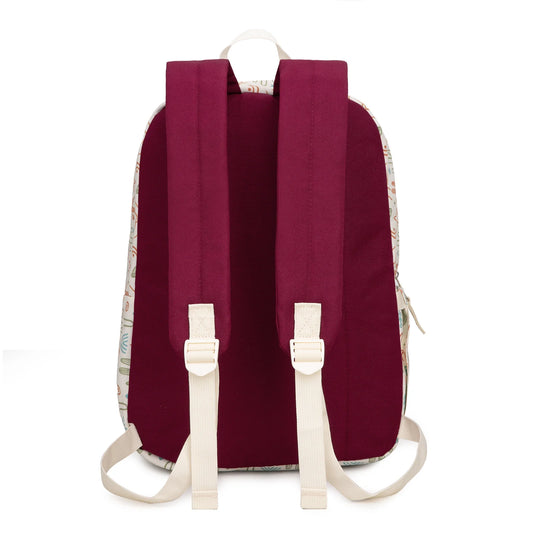 Dessert Cactus Print Backpack -2Pcs Set - Beige