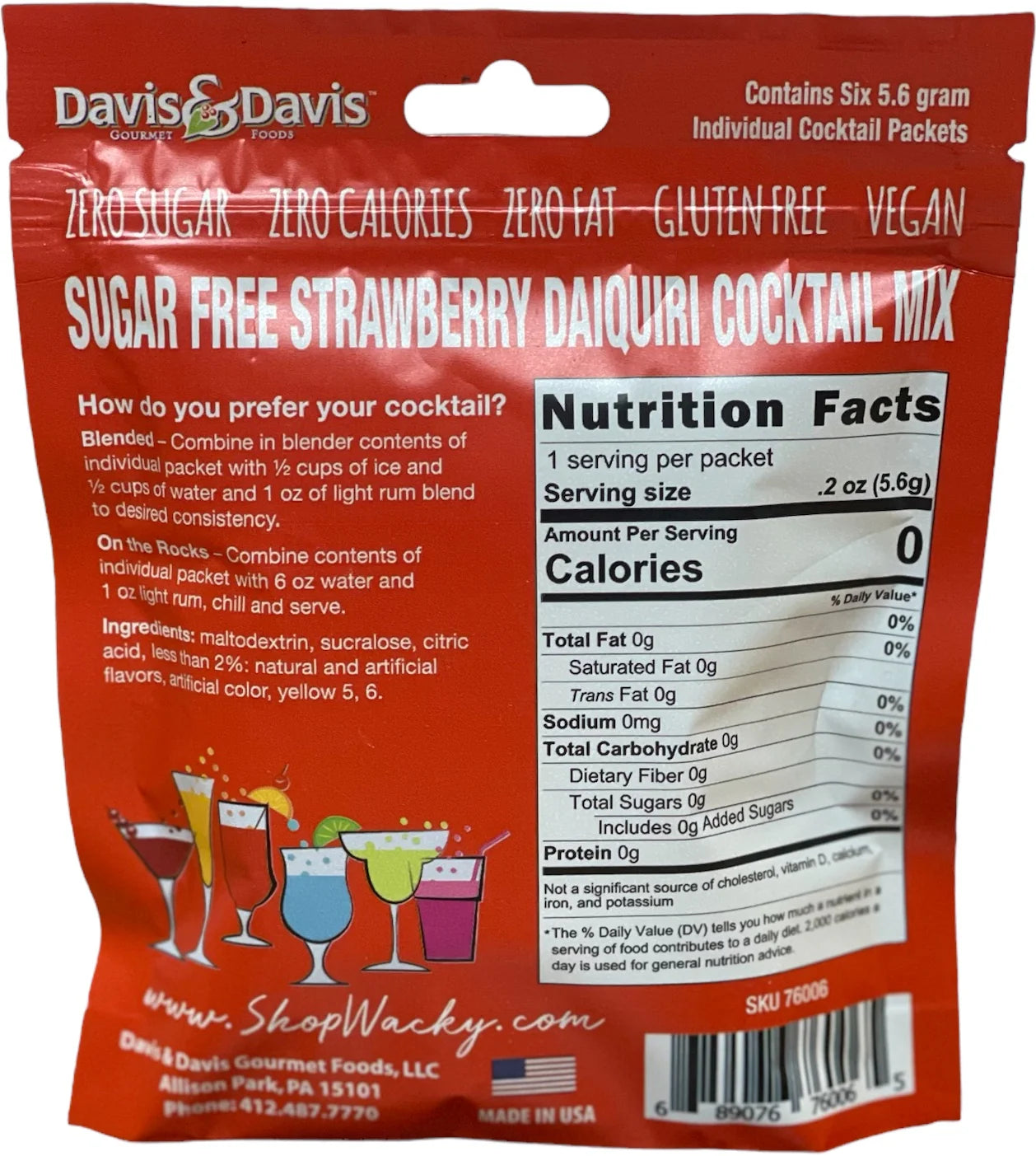 Strawberry Daquiri Sugar Free Bulk - 6 Pack