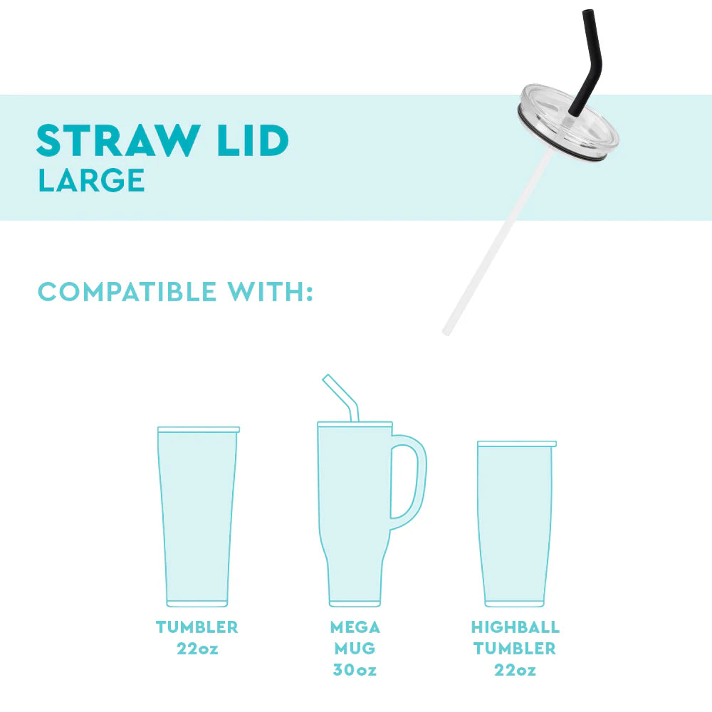 STRAW LID Large | Clear + Black