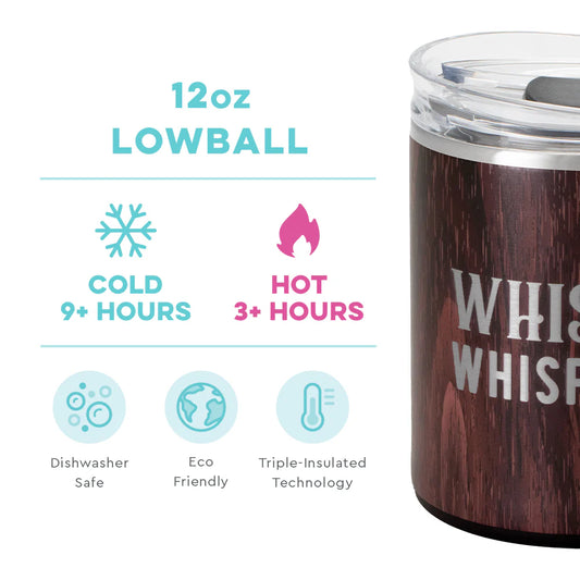 Whiskey Whisperer BOURBON BARREL Lowball Tumbler (12oz) Insulated