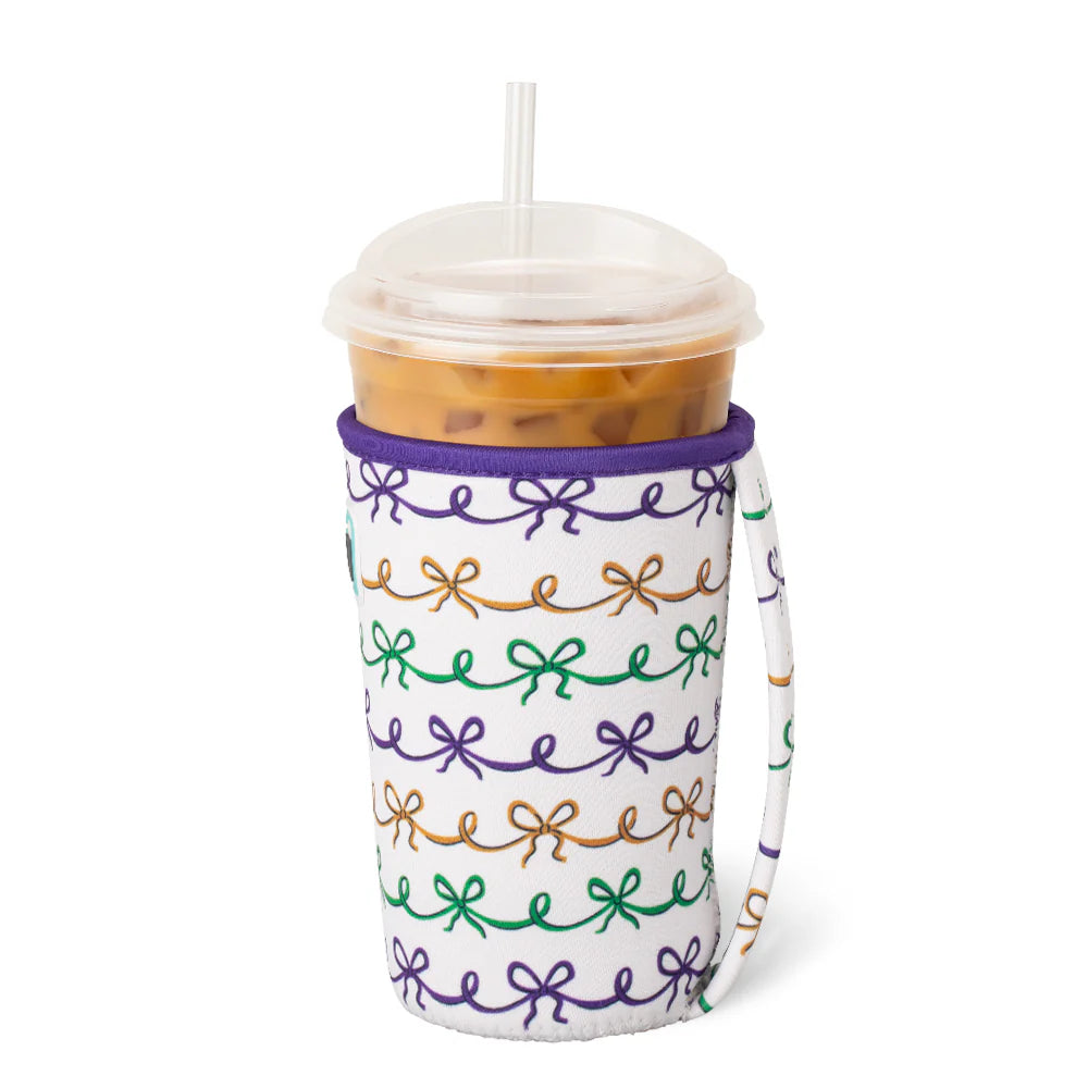 Mardi Gras Bows Iced Cup Coolie