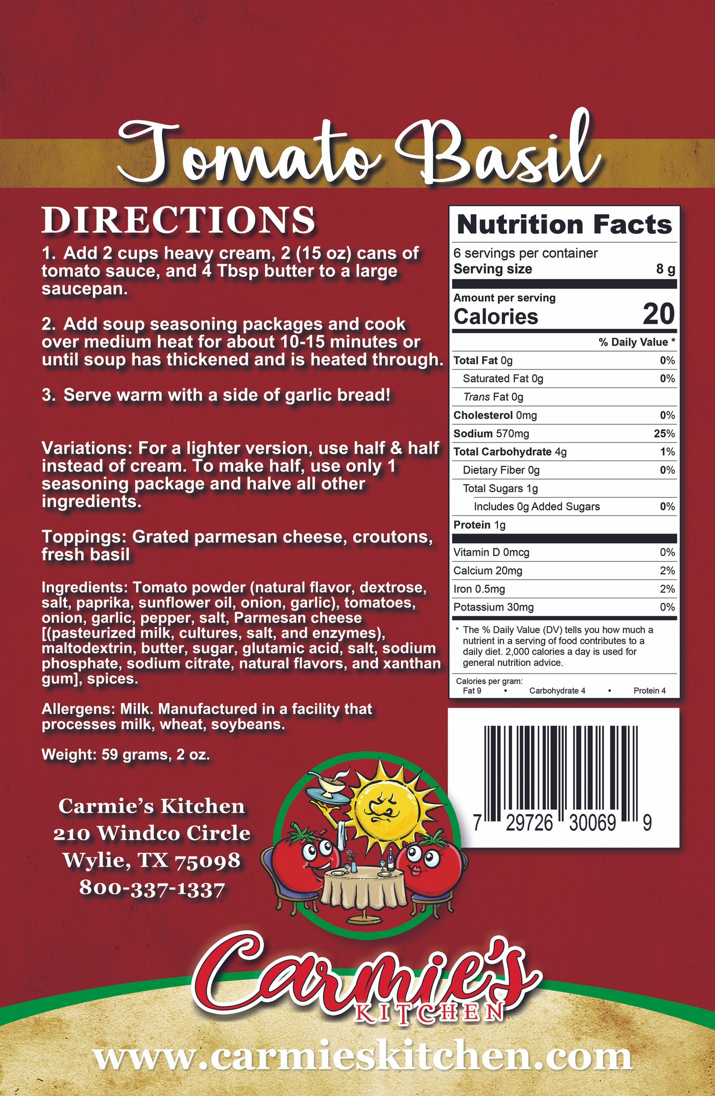 Tomato Basil Soup Mix