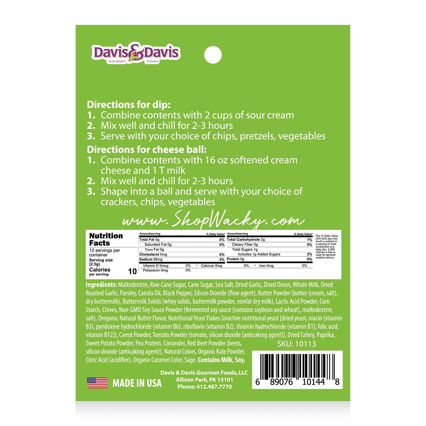 Garlic Herb Dip Mix
