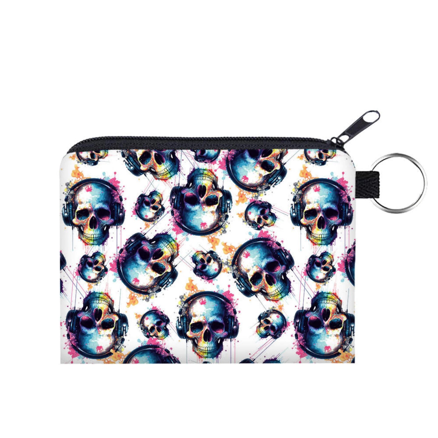 Skull Headphone Rainbow Coin Pouch