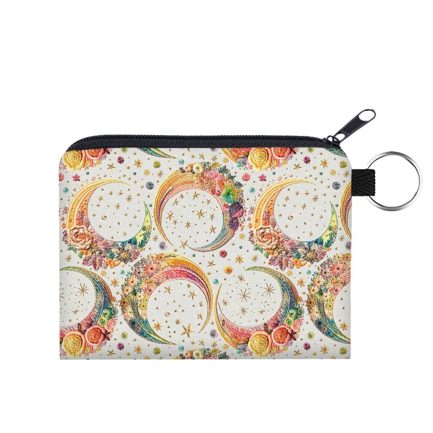 Moon Colorful Embroidery Coin Pouch