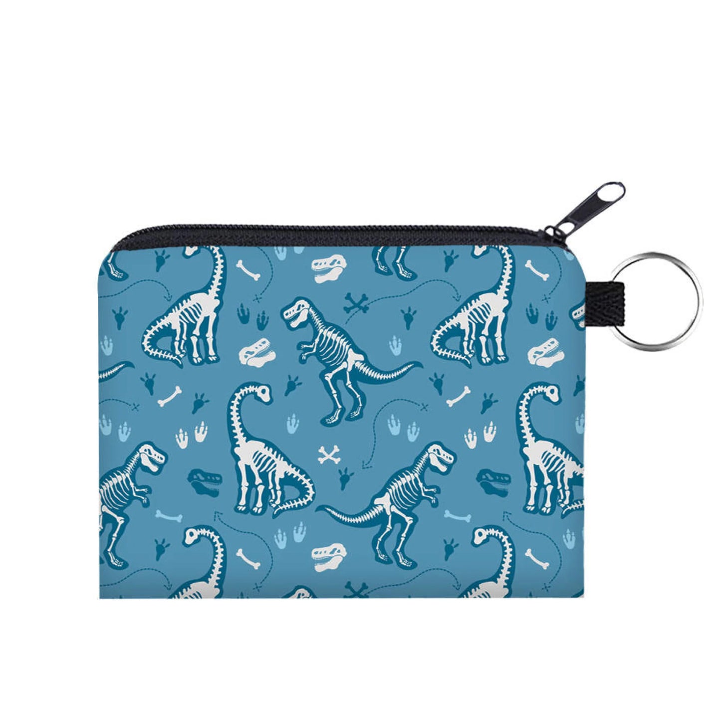 Dino Skeleton Blue Coin Pouch
