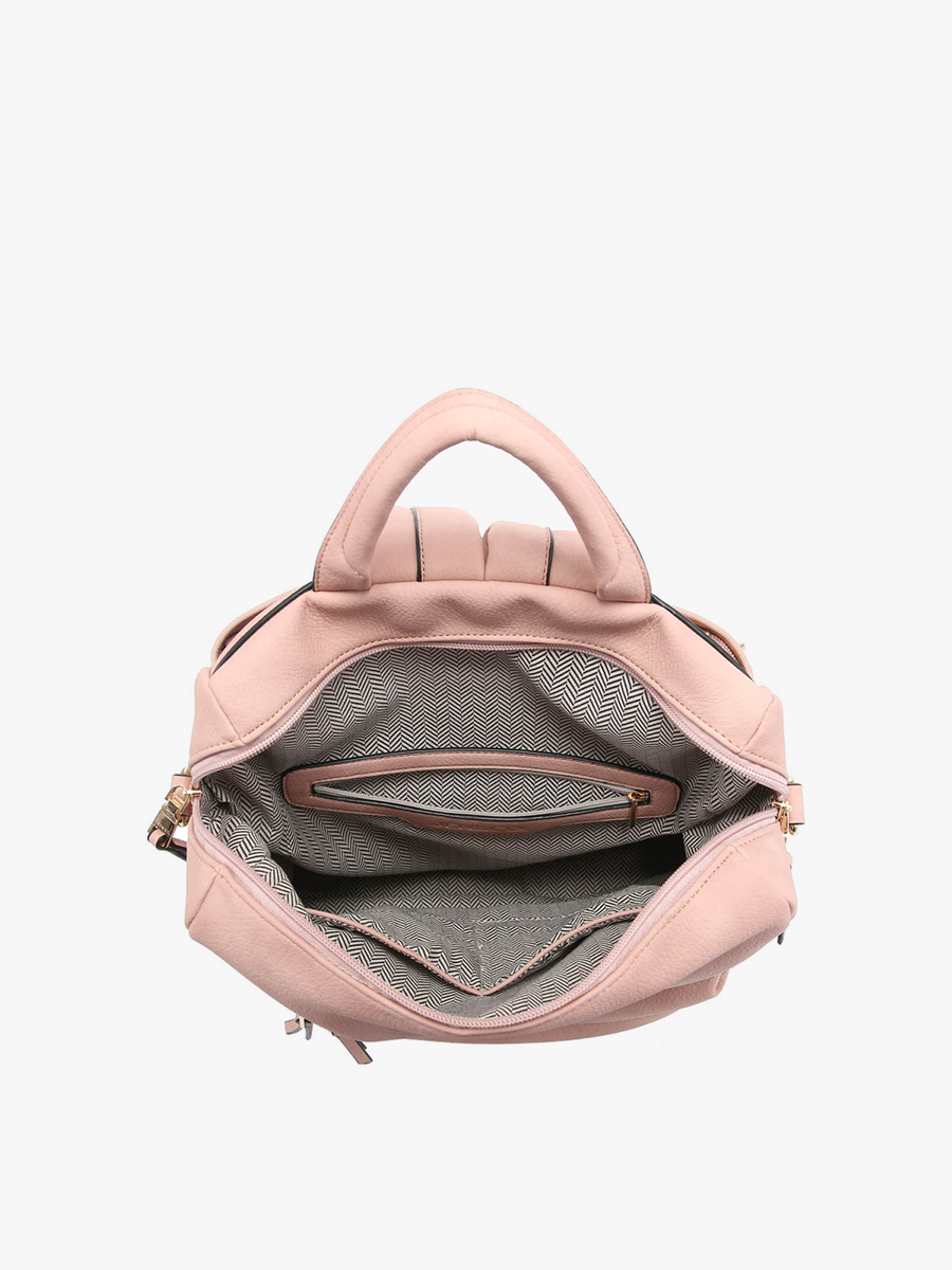 Amelia Houndstooth Backpack w/ Guitar Strap - Grey/White