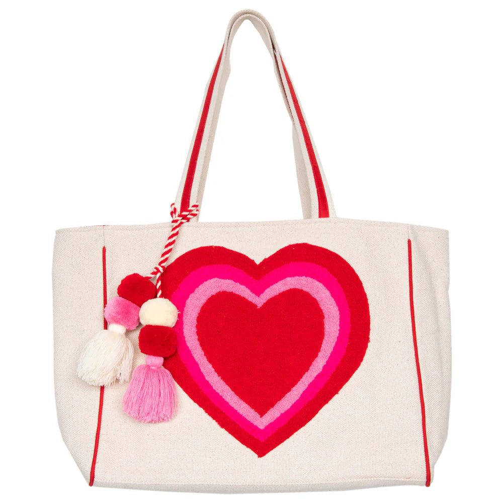 Beating Heart Chenille Beach Tote