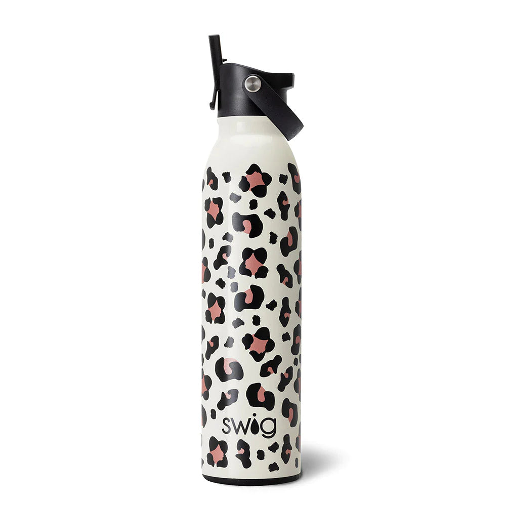 Luxy Leopard Flip + Sip Water Bottle (20oz) Insulated