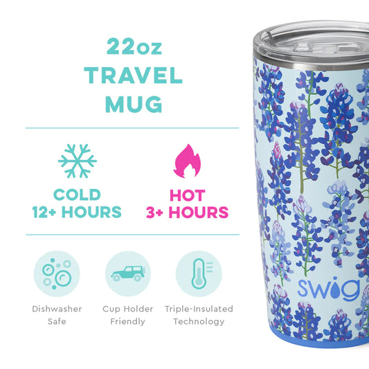 BlueBonnet (22oz) Insulated Travel Mug