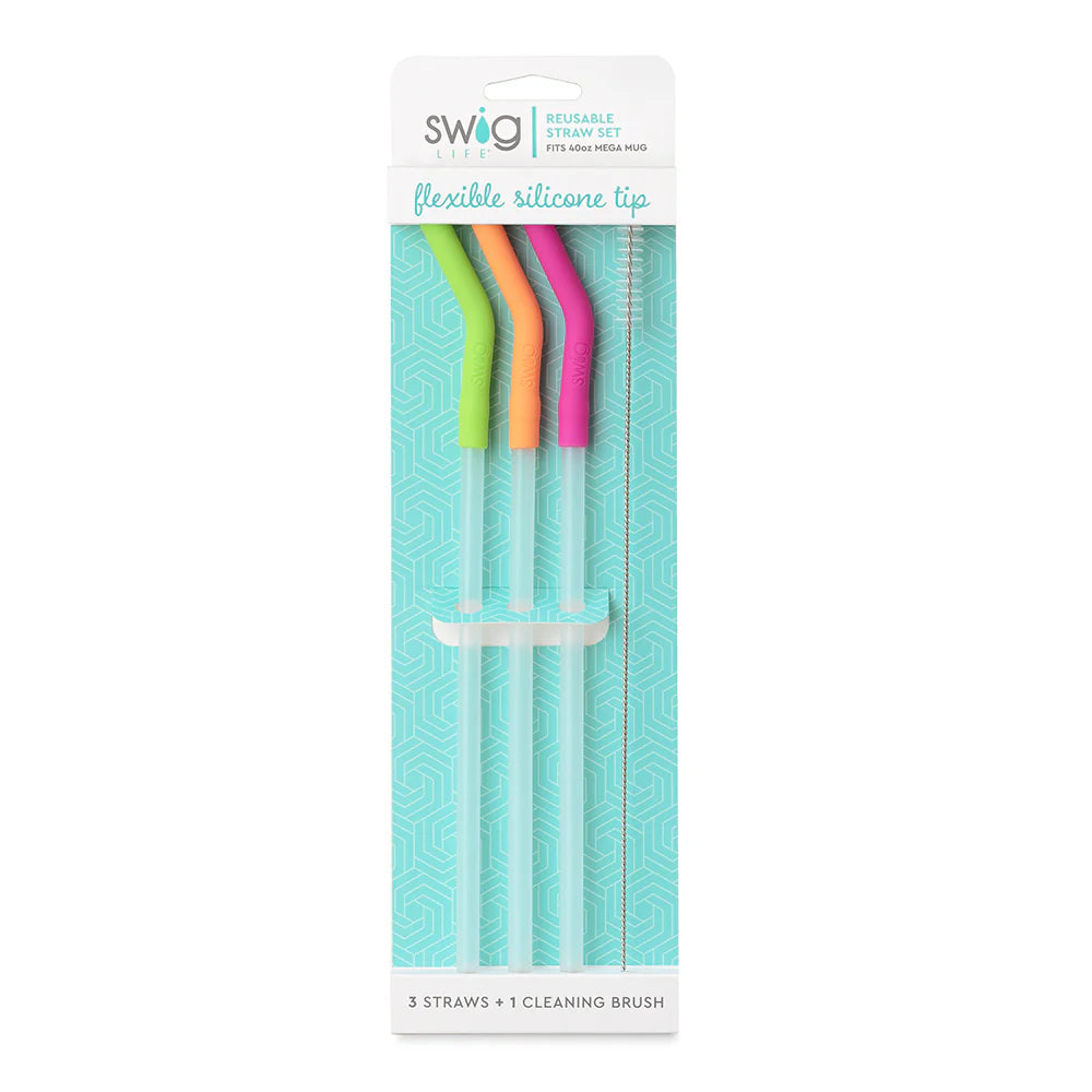 Neon Lime/Orange/Berry Straw Set (Mega Mugs)