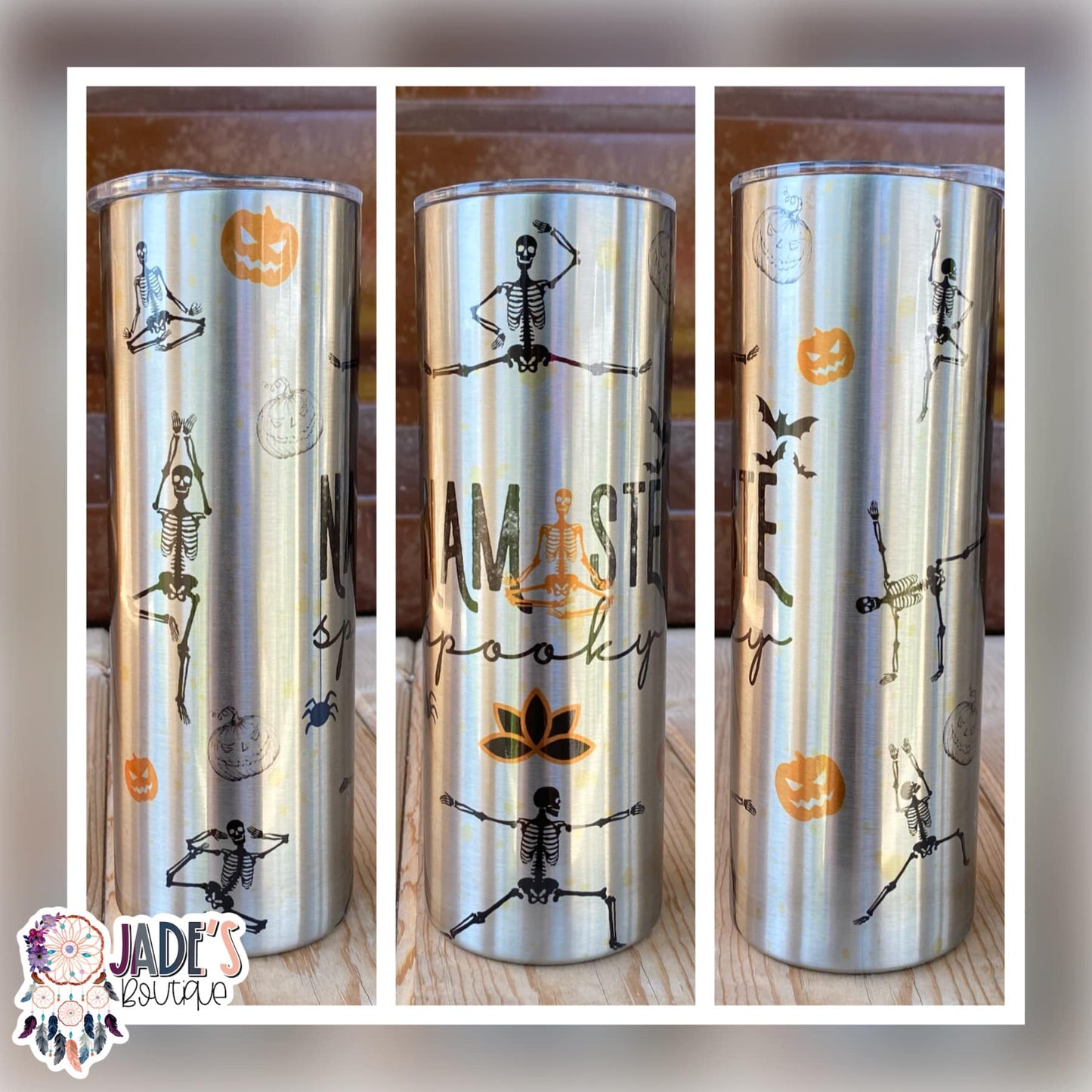 Namaste Spooky 20oz Insulated Skinny Stainless Tumbler